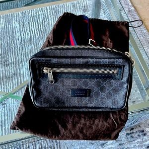 Gucci ( GG) black supreme belt bag in great condition!Comes with dust bag